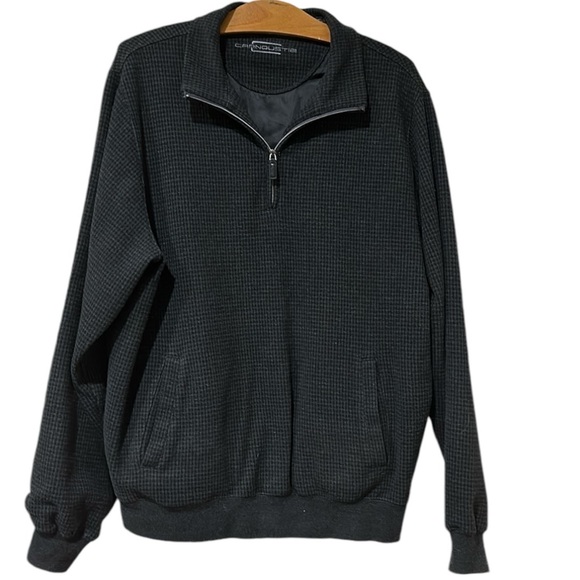 Carnoustie Golf Links large gray/black plaid fully lined half zip sweater/jacket - Picture 1 of 9